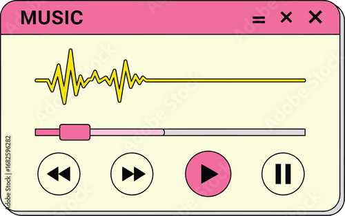 Retro music player interface design for digital audio playback