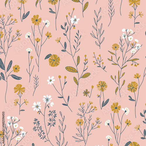 Floral seamless pattern in soft colors