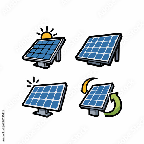 Solar Panel Illustrations.