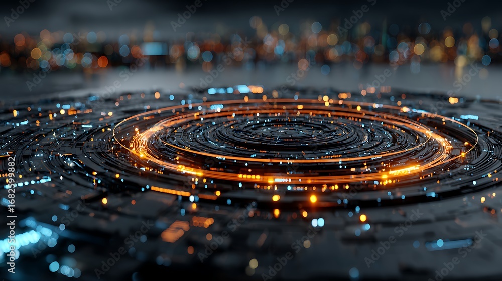 Obraz premium Futuristic Circular Technology Interface