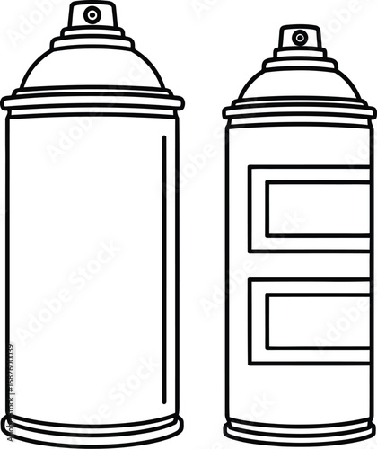 Spray paint cans outline vector illustration art drawing line