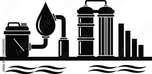 Water purification system diagram for industrial applications
