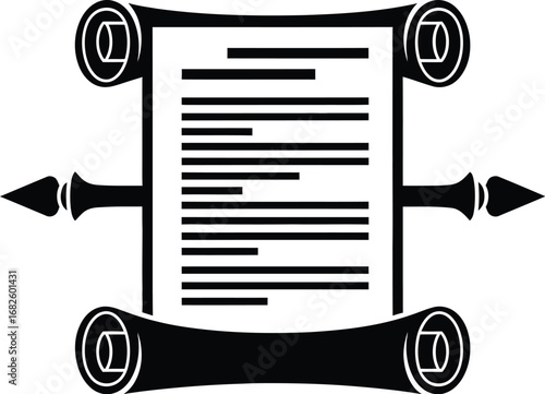 Download scroll document vector illustration isolated on white