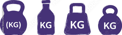 Colorful kg weights icon vector illustration design concept