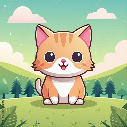 Cute Kitten Vector