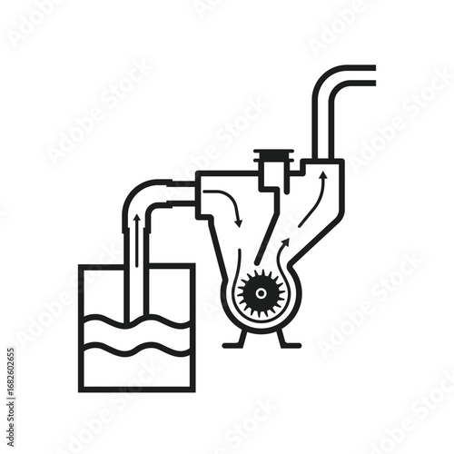 water pump works vector illustration element design