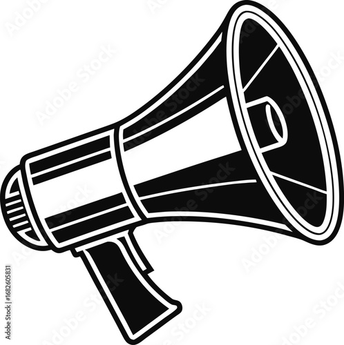 classic, megaphone, icon, representing, public, announcement, marketing, campaigns, and, social, activism, vector, illustration