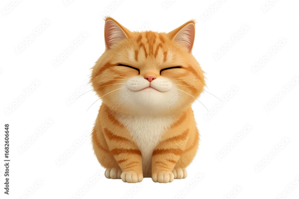 Obraz premium Happy orange kitten smiles, studio shot, black background, pet website