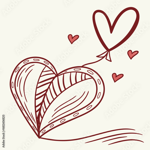 Whimsical Hearts A Sweet Valentine's Day Illustration