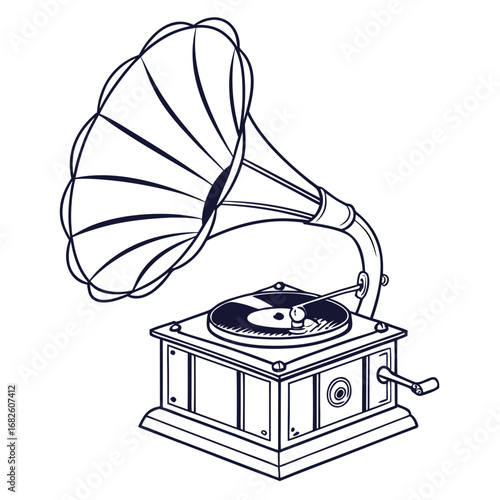 Vintage Gramophone Illustration