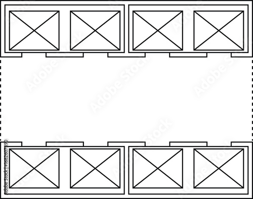 Elevator Layout, Lift Plan with Editable Stroke, Architecture, Floor Plan, Symbol, Blueprint, illustration