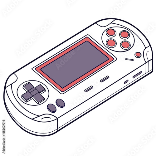 Sleek Handheld Console Vector Illustration on White