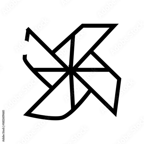 vector illustration of a pinwheel paper origami