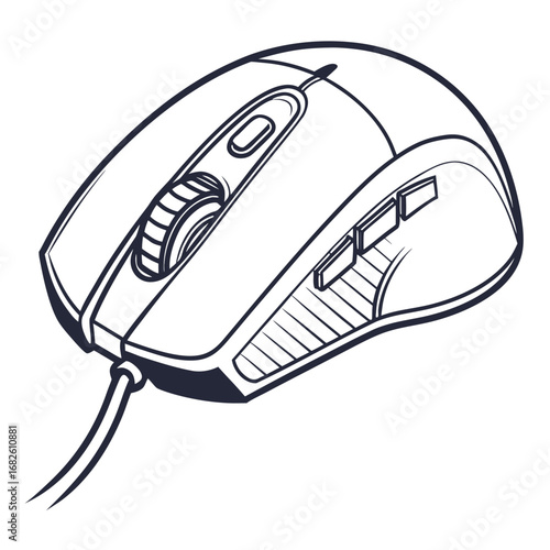 Isometric Gaming Mouse Vector Illustration