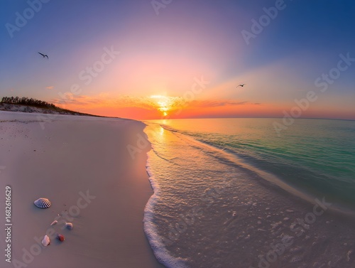 Amanecer Dorado en la Playa Blanca