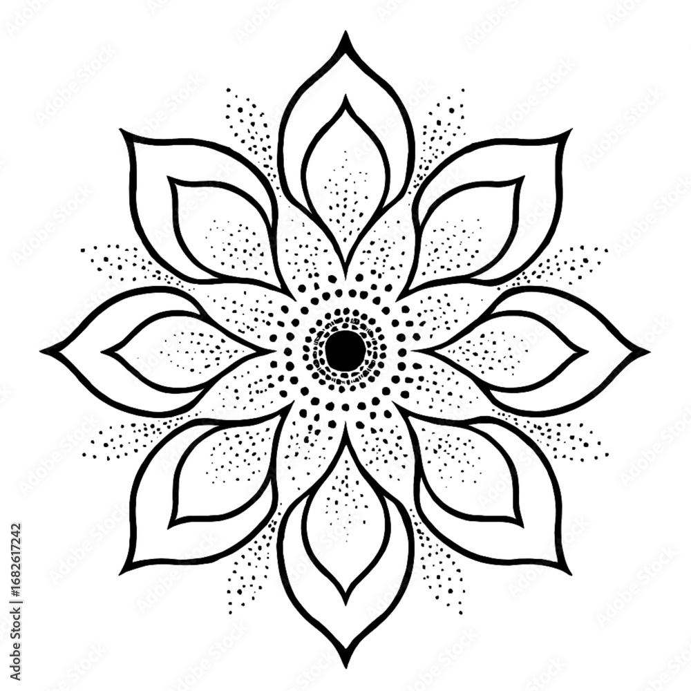 Fototapeta premium black and white flower