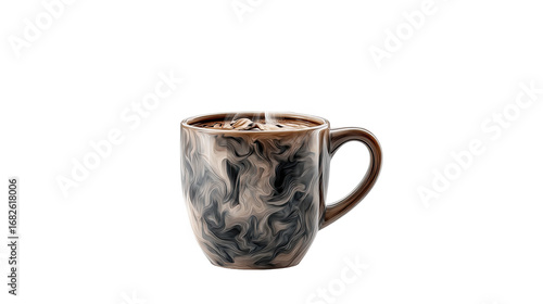 A mug of warm, swirling coffee