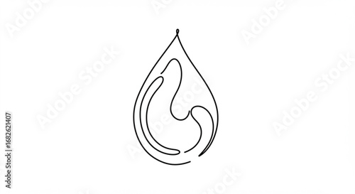 Minimalist water drop logo design for environmental protection and eco-friendly brands