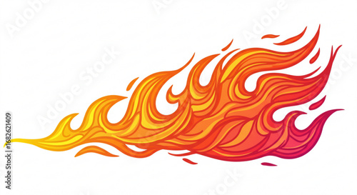 Dynamic flame illustration with vibrant colors, perfect for energy and passion projects