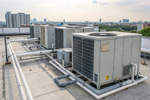 HVAC units on rooftop, cooling system