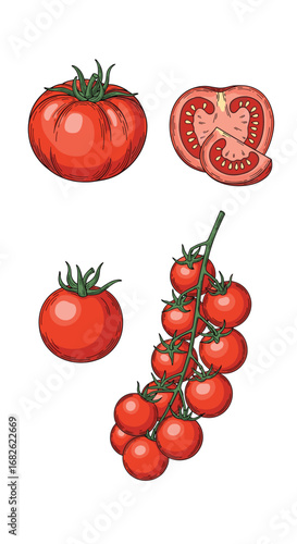 Vibrant red tomatoes freshly picked from the vine perfect for any meal