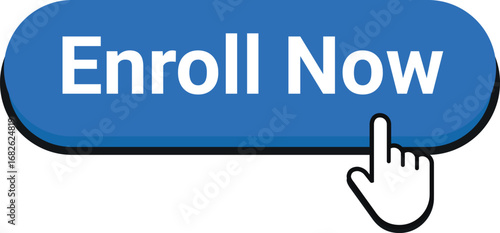 Enroll now button vector graphic download for website ui ux design and call to action use case design
