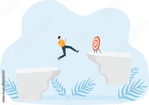 Business people aim at risky goals 
