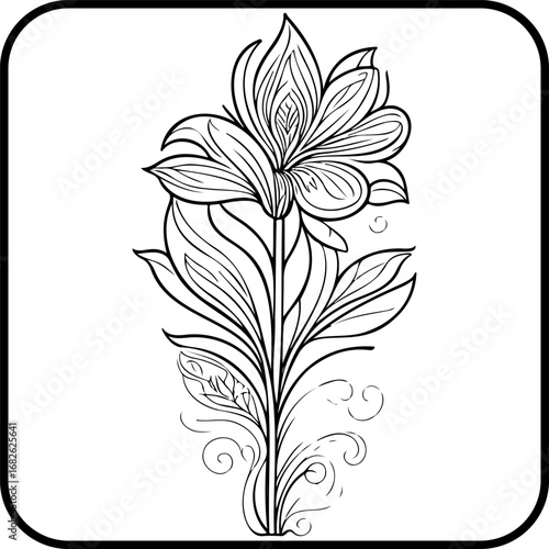 Detailed floral vector illustration exhibiting delicate lines and intricate patterns offering