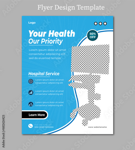 Health and Hospital Service Flyer Design Template