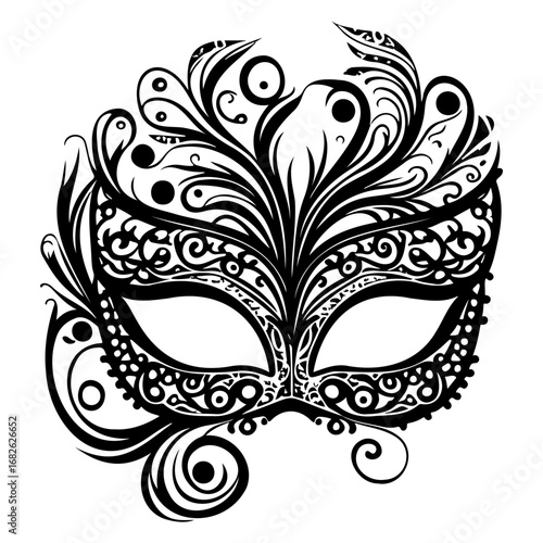 Detailed ornate venetian mask for festive celebrations adding a touch of mystery and elegance