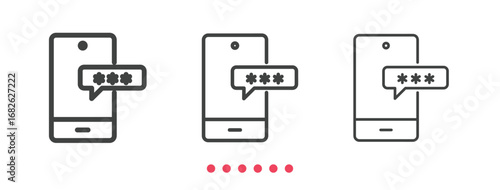 Password protection icon. Thin line icon vector.