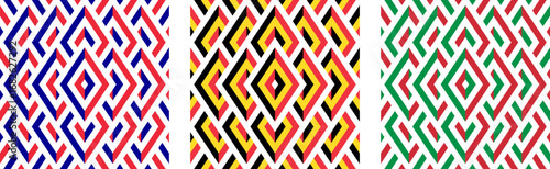 french, belgian and italian flag rhombus pattern. geometric background for decoration and etc. vector illustration
