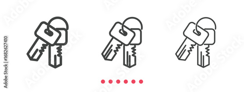 Key chain icon. Thin line icon vector.