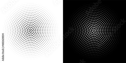 Halftone gradient. Dotted gradient, smooth dots spraying and halftones dot background seamless modern arts