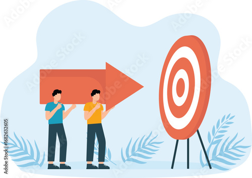 Employees help each other work towards goals concept,

