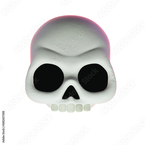Cartoonish Skull with Oversized Eye Sockets A Whimsical Take on Mortality and Anatomy for Halloween