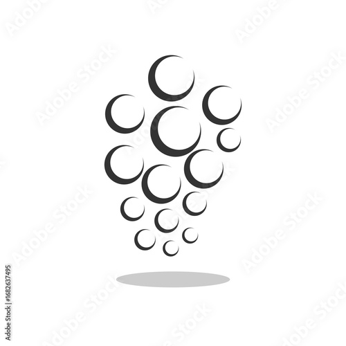 Silhouette icon grapes with shadow