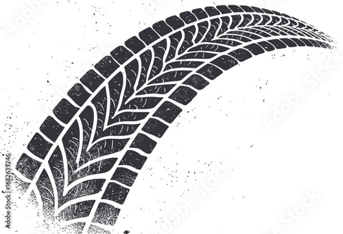 Grunge Tire Track Texture Set - Dirty Wheel Tread Marks for Racing & Mechanic Theme Designs