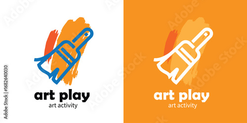 Abstract painting style logo perfect for digital and print branding.