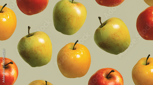 Set of apple in 2d sticker