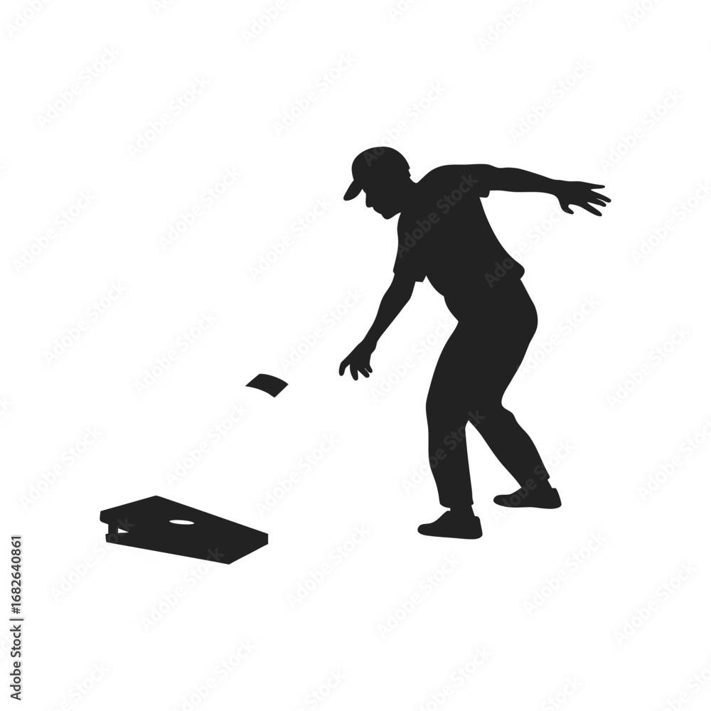 Fototapeta premium cornhole player silhouette