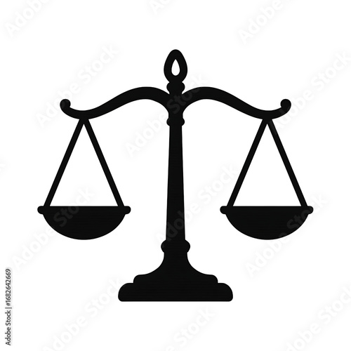 Libra Scales Icon Justice Law Balance Legal Symbol on transparent background