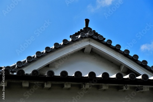 日本、大阪、旧杉山家住宅、庭園、お屋敷、重要文化財、富田林市、歴史的建造物、木造階建、和風住宅、青空