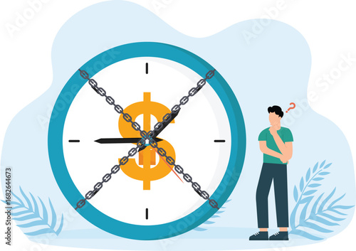 Working time is money earned for business concept,  

