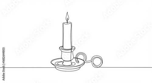 Simple candle on holder