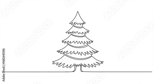 Minimalist christmas tree drawing