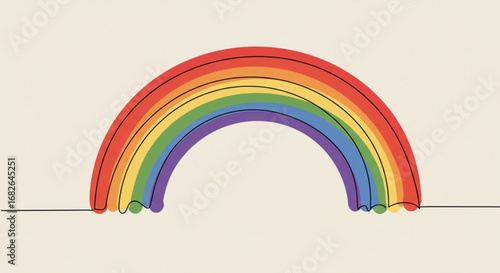 Colorful rainbow arch with minimalist design