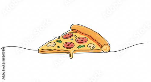 Slice of pepperoni pizza floating