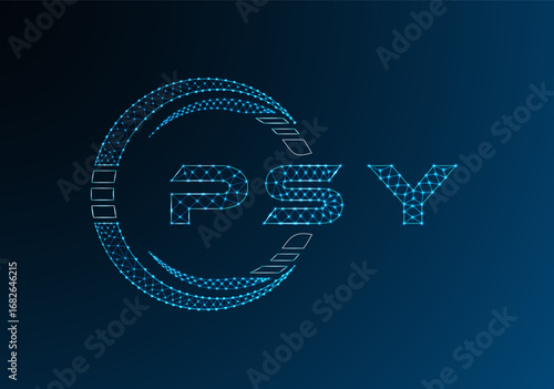 PSY low poly letter logo vector design. PSY lower poly logo design. Low poly logo.