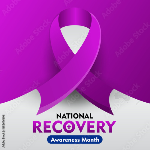 National Recovery Month is observed every September. Suitable for banner, greeting card, poster, prints, social media post, flyer background